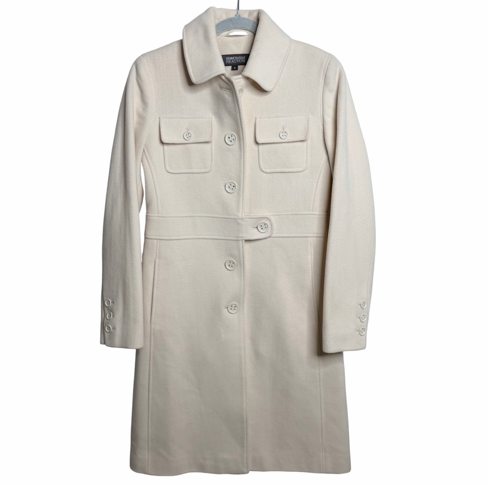 Kenneth‎ Cole Reaction Winter White Wool Blend Coat NWOT - Size 4